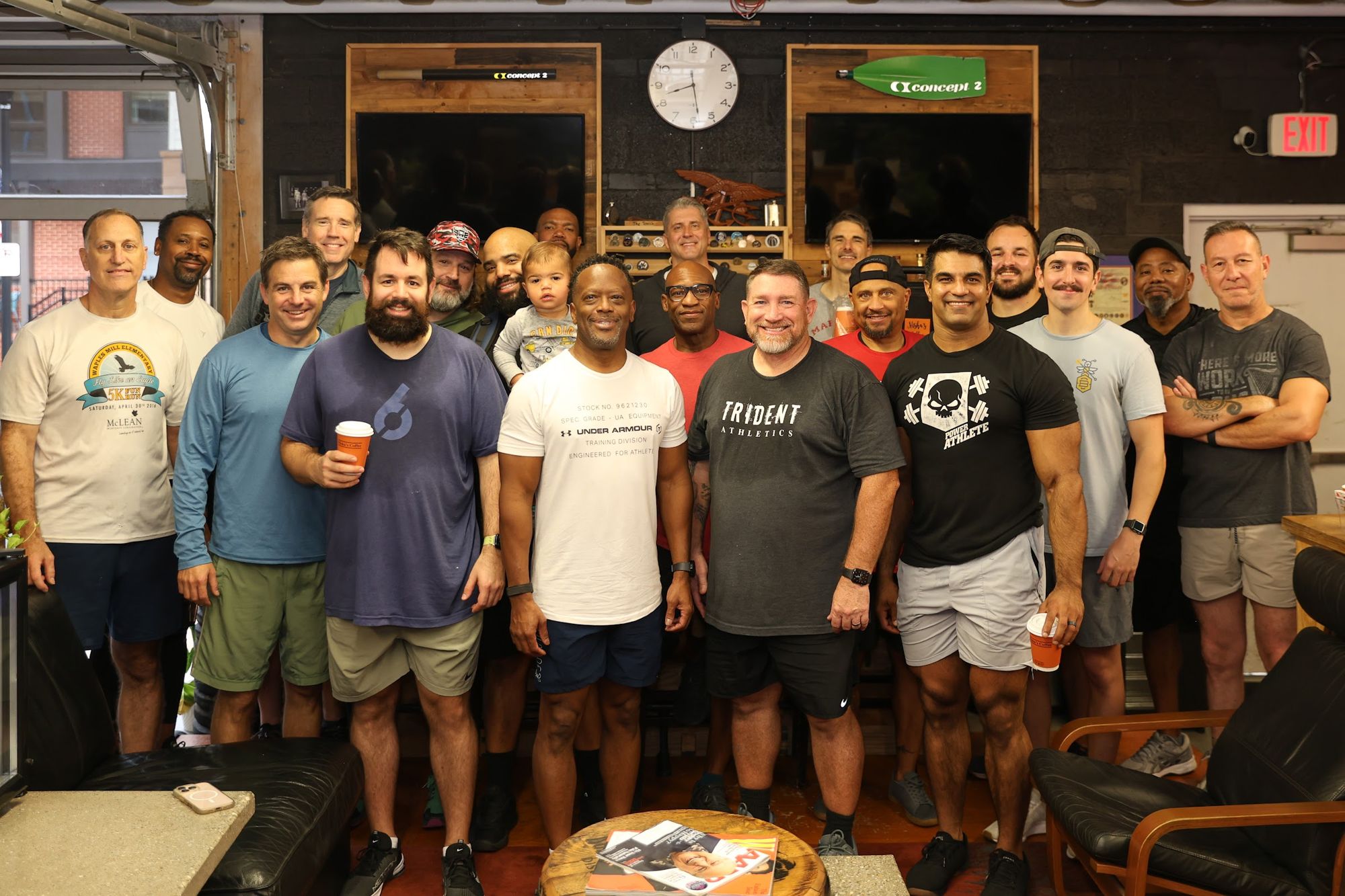 The men of the first Saturday Standard after training, October 3