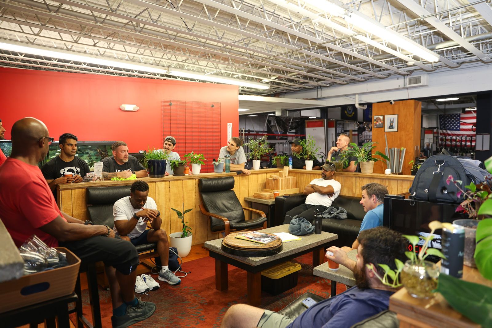 Coffee and conversation after the workout